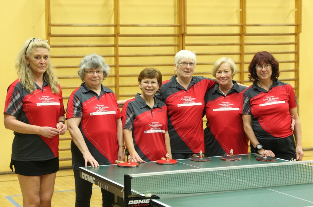 Aufstellung der Senioren 3 als reine Damenmannschaft (v.l.n.r.): Heike Angel, Erika Grehl, Silvia Zapp, Jutta Braun, Ursula Rosport und Heike Angel